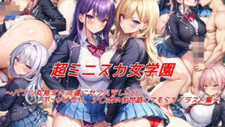 d 514023pl 320x180 - 超ミニスカ女学園〜パンツ丸見えのJK達にセクハラしたり、ぶっかけたり、チ〇ポのお世話してもらうイラスト集〜