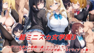d 572692pl 320x180 - 超ミニスカ女学園3〜パンツ丸見えの眼鏡JK達にセクハラしたり、ぶっかけたり、チ〇ポのお世話してもらうイラスト集〜