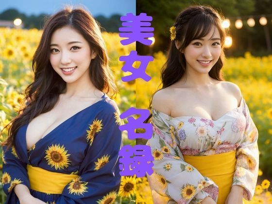 d 584543pl - 【美女名録】vol3.15  向日葵の夜──ひまわり畑で待つ君  203枚【AIグラビア写真集】