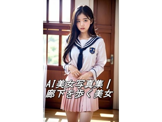 d 585806pl - AI美女写真集┃廊下を歩く美女