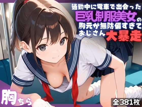 d 592219pl - 通勤電車で出会った巨乳制服美女の胸元が無防備すぎて、おじさん大暴走